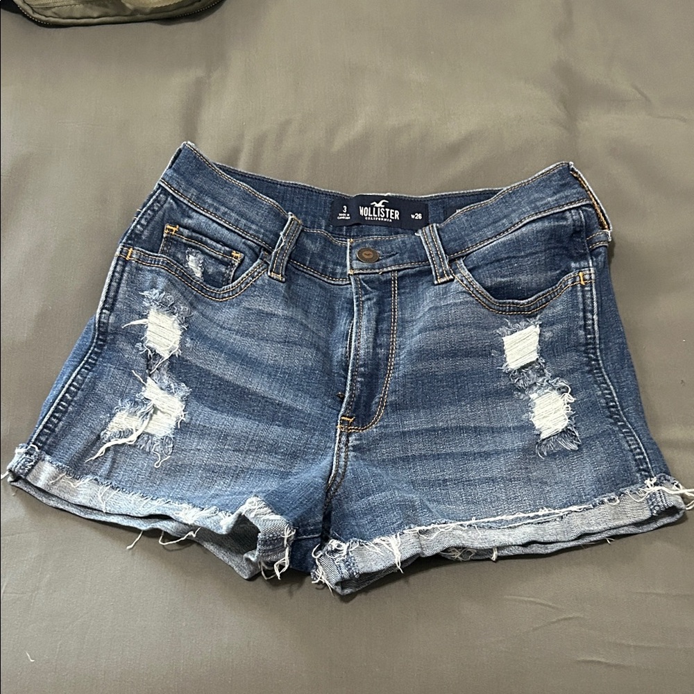 Hollister Women's Distressed Blue Jean Shorts